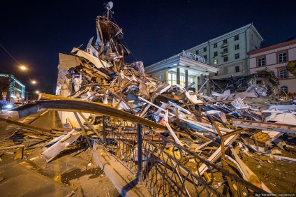 Moszkva Demolition kis kereskedelmi pavilonok