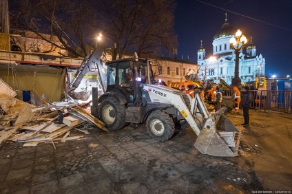 Moszkva Demolition kis kereskedelmi pavilonok