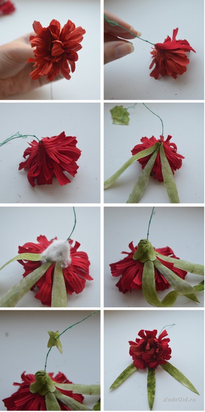 Kézzel készített virágok ki szövet a stílus dolce - Készítette mesterkurzust