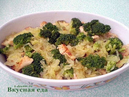 Sült brokkoli és a csirke - csirke zöldségekkel - ízletes ételek