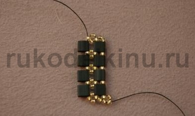 Hogyan készítsünk egy karkötő gyöngyökkel és lapos gyöngyök (gyöngyöket csúszik a tű) Hogyan készítsünk egy karkötő gyöngyökkel és lapos gyöngyök