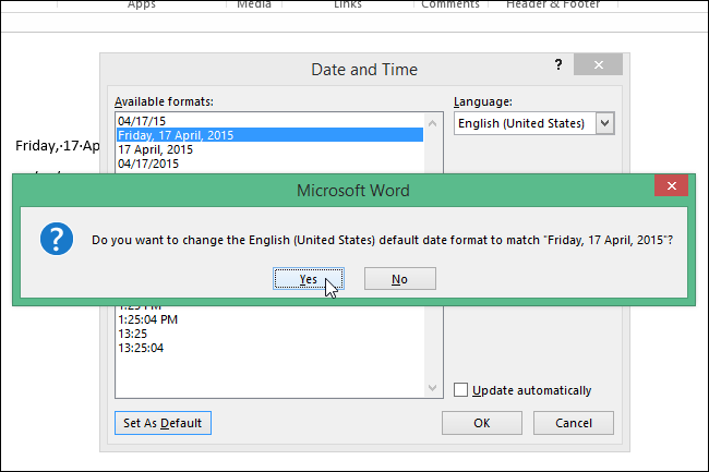 Hogyan hozzunk létre egy teljes szót és rövid dátum és idő formátumok, az alapértelmezett (Microsoft Office) Hogyan hozzunk létre egy teljes szót és rövid dátum és idő formátumok, az alapértelmezett