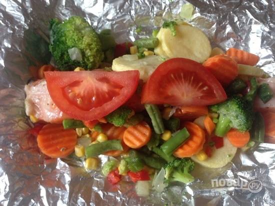 Lazac a sütőbe zöldségek - lépésről lépésre recept fotók
