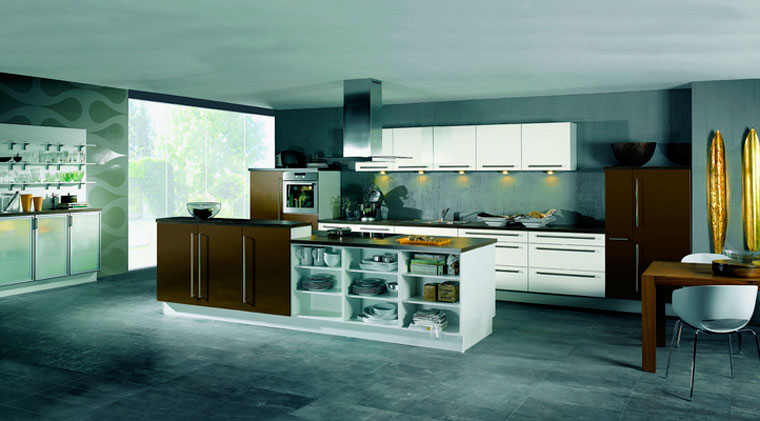 Eredeti konyha szögletes high-tech stílusban