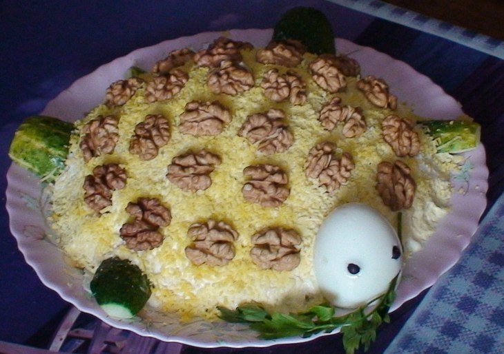 Különböző receptek saláta „teknős”