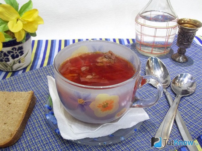 Recept piros leves nélkül a káposzta (káposzta) Recept piros leves nélkül káposzta