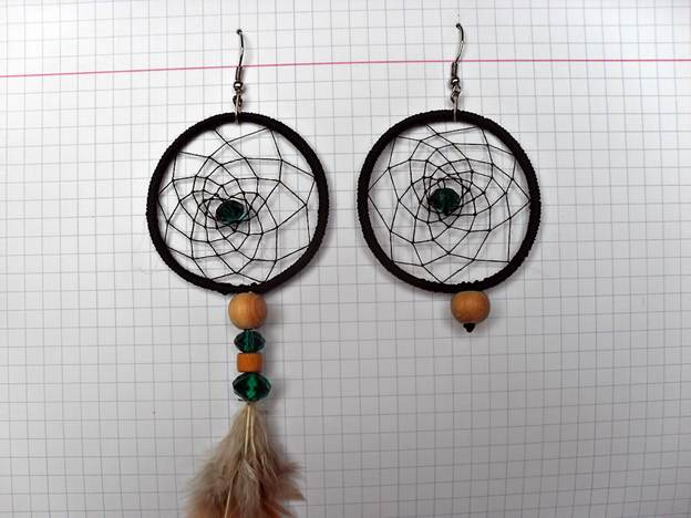 Fülbevaló „Dreamcatcher” saját kezűleg