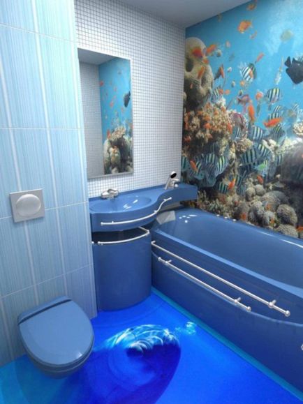 10 eredeti példák fürdőszoba belső tér valósághű 3D-rajzok a padlón