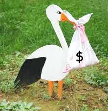 A pénz az eredeti esküvő - például a csőr egy gólya