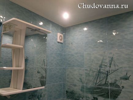 Egy felújított fürdőszoba díszített csempe - lagúna csoda fürdő