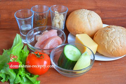 Hamburger otthon csirkét és tahini - házi receptek