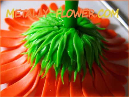 Gerbera hideg porcelán - műhely, Metally virág (Gerbera polimer agyag) Gerber hideg porcelán - a mester osztály, Metally virág