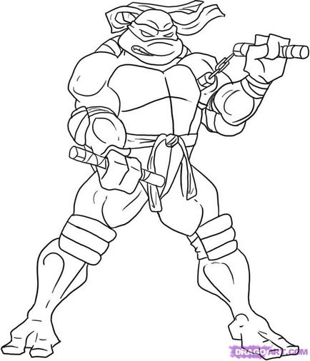 Hogyan kell felhívni Michelangelo származó Teenage Mutant Ninja Turtles ceruza szakaszaiban