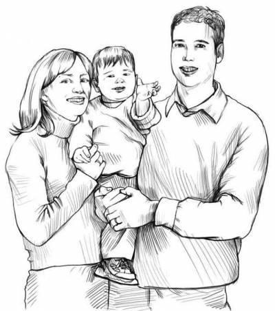 Hogyan kell felhívni a család három fázis - hogyan kell felhívni a család ceruza - rajz