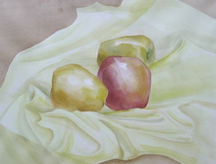 Hogyan kell felhívni alma akvarell workshop kezdőknek, otthon múzeum