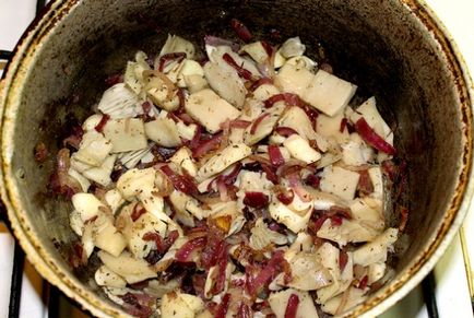 Burgonya gombával és zöldségek - lépésről lépésre recept