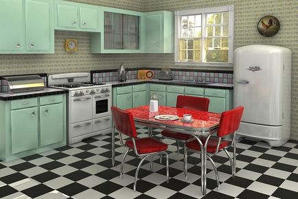 Kitchen egy retro stílusa (style) Kitchen egy retro stílusban
