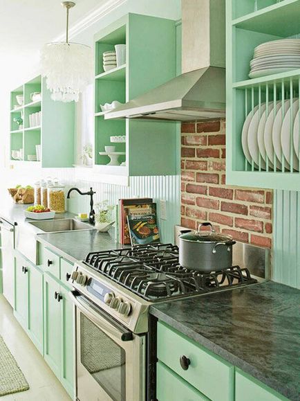Konyha stílusában retro - Képek a legstílusosabb belső tereivel (konyha egy retro stílusú fotó) Kitchen egy retro stílusban - Képek a legstílusosabb belső terek