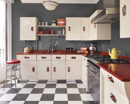 Kitchen egy retro stílusban - Képek a legstílusosabb belső terek (stílus) Kitchen egy retro stílusban - Képek a legstílusosabb belső terek