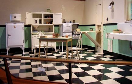 Konyha stílusában retro - Képek a legstílusosabb belső terek (modern stílus) Kitchen egy retro stílusban - Képek a legstílusosabb belső terek