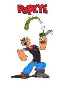 Popeye a tengerész - reklám márka spenót artoteka ételek (spenót) Popeye a tengerész - reklám márka spenót, élelmiszer artoteka