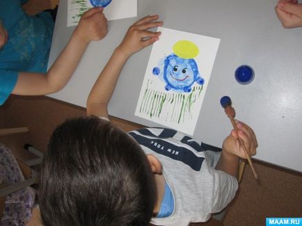 A nem hagyományos festészeti technikák gyerekekkel „Kapitoshka” középkorú