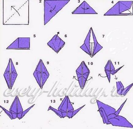 Origami papír az új évben a kezüket, a rendszer