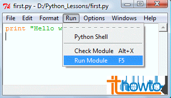 Írás az első program a python ablakokban