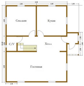 Hajlam földszintes és kétszintes faház egy bárban 8x8, 8x10, 6x9, 9x9, 8h12