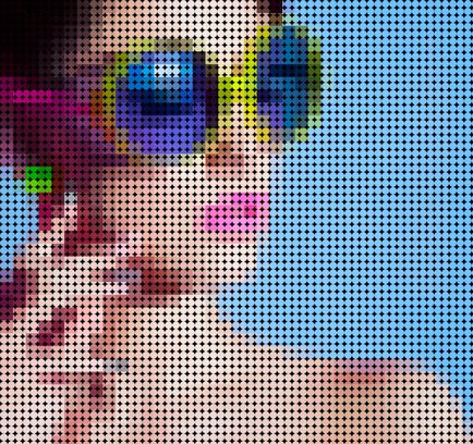 Forduljon egy fotó egy mintát a színes pontok photoshop (Kép pontok) Forduljon egy fotó egy mintát a színes pontok photoshop