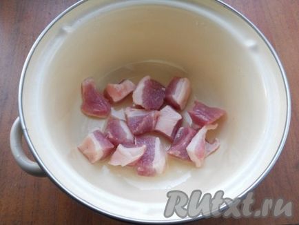 Rizs leves hús és a burgonya - recept fotók (folyamatos keverés közben megsütjük) Rice leves hússal és burgonyával - recept fotókkal