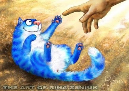Ábrák hideg kék macska művész Irina Zenyukov (irin) Rajzok hideg kék macska művész Irina Zenyukov