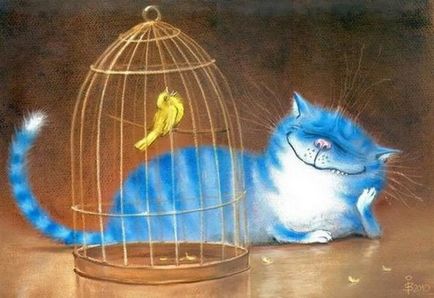 Ábrák hideg kék macska Irina Zenyukov (Artist) Rajzok hideg kék macska művész Irina Zenyukov
