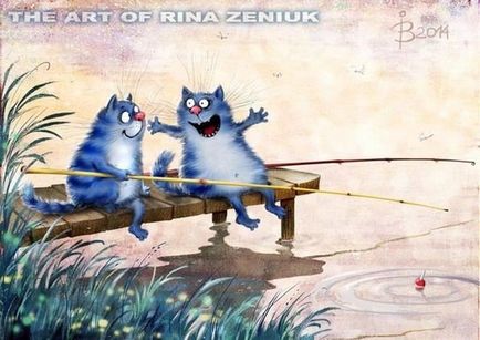 Ábrák hideg kék macska művész Irina Zenyukov (kék) Rajzok hideg kék macska művész Irina Zenyukov