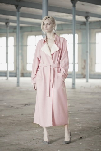 Rózsaszín kabát, női divat