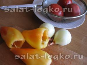 Saláta paprika és sárgarépa a téli paradicsom recept