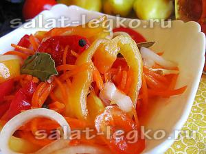 Saláta paprika és sárgarépa a téli paradicsom recept