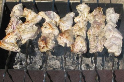 Shish kebab vagy barbecue csirke