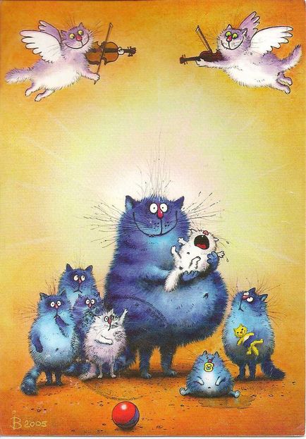 Kék macskák boldogság Irina Zenyukov - Fair Masters - kézzel készített, kézzel készített