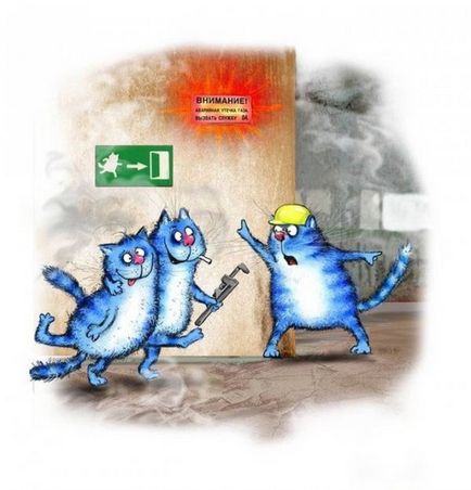 Kék macskák grafikákat Irina Zenyukov (31 kép) - szórakoztató portál