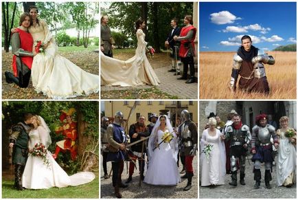 Esküvő lovagi stílusú kép egy fiatal és ötletek díszítésére ünnepségek, fotó és videó