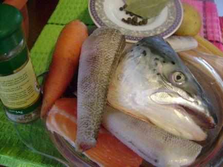 Fül a fejét a halak és más különböző halak - főzni leves hal feje, lépésről lépésre recept