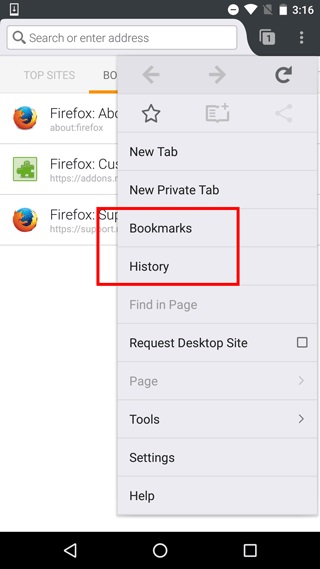 Újdonságok a firefox android, hogyan kell, mozilla támogatás