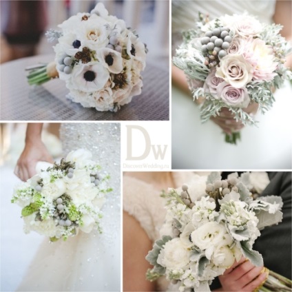 Virág téli virágcsokor menyasszonya (a menyasszonyi csokor és boutonniere) Virágot téli menyasszonyi csokor