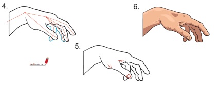 Hogyan kell felhívni a kezét egy ceruza szakaszokban