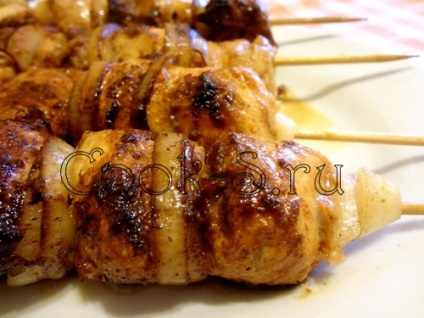 Csirke kebab egy serpenyőben - lépésről lépésre recept fotókkal, csirke ételek