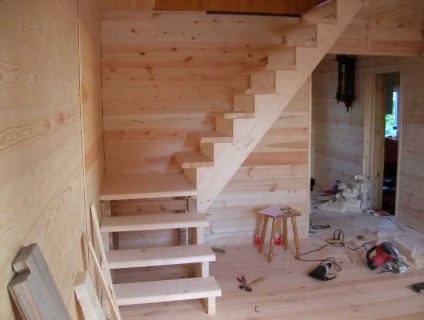 Lépcsők a második emeleten a fényképet ház a házban saját kezűleg bélés 2, kész építeni a