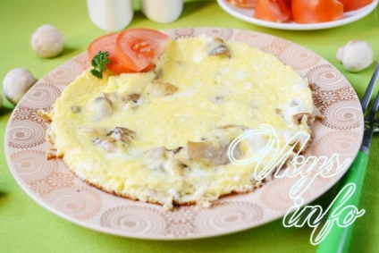 Rántotta gombával és sajttal - egy recept fotó (omlett) Rántotta gombával és sajttal - a recept egy fotó