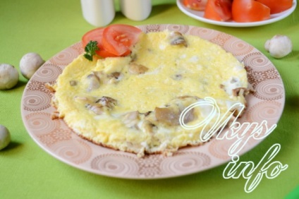 Rántotta gombával és sajttal - egy recept fotó (gomba) Rántotta gombával és sajttal - a recept egy fotó