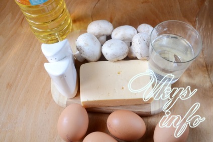 Rántotta gombával és sajttal - egy recept fotó (recept) Rántotta gombával és sajttal - a recept egy fotó